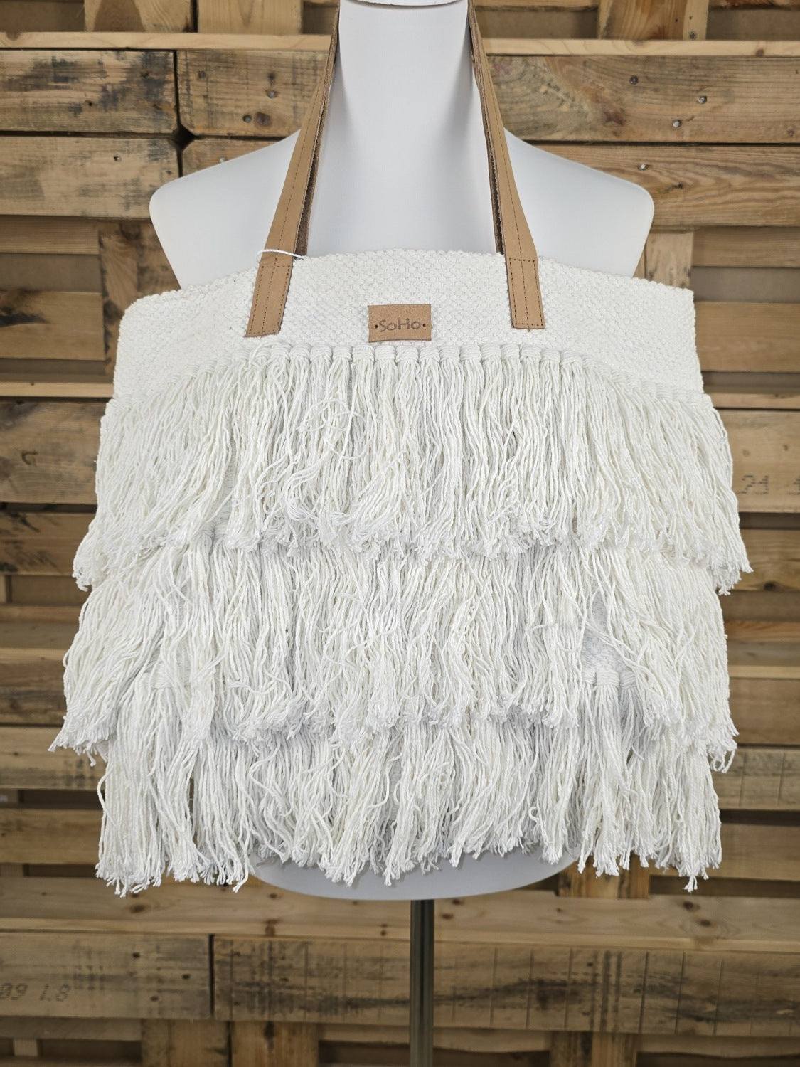 soho fransen boho shopper mit lederriemen