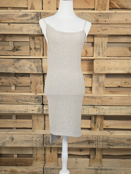 Beatrice San Francisco Ibiza Strickkleid mit asymmetrischem Saum und Lurex