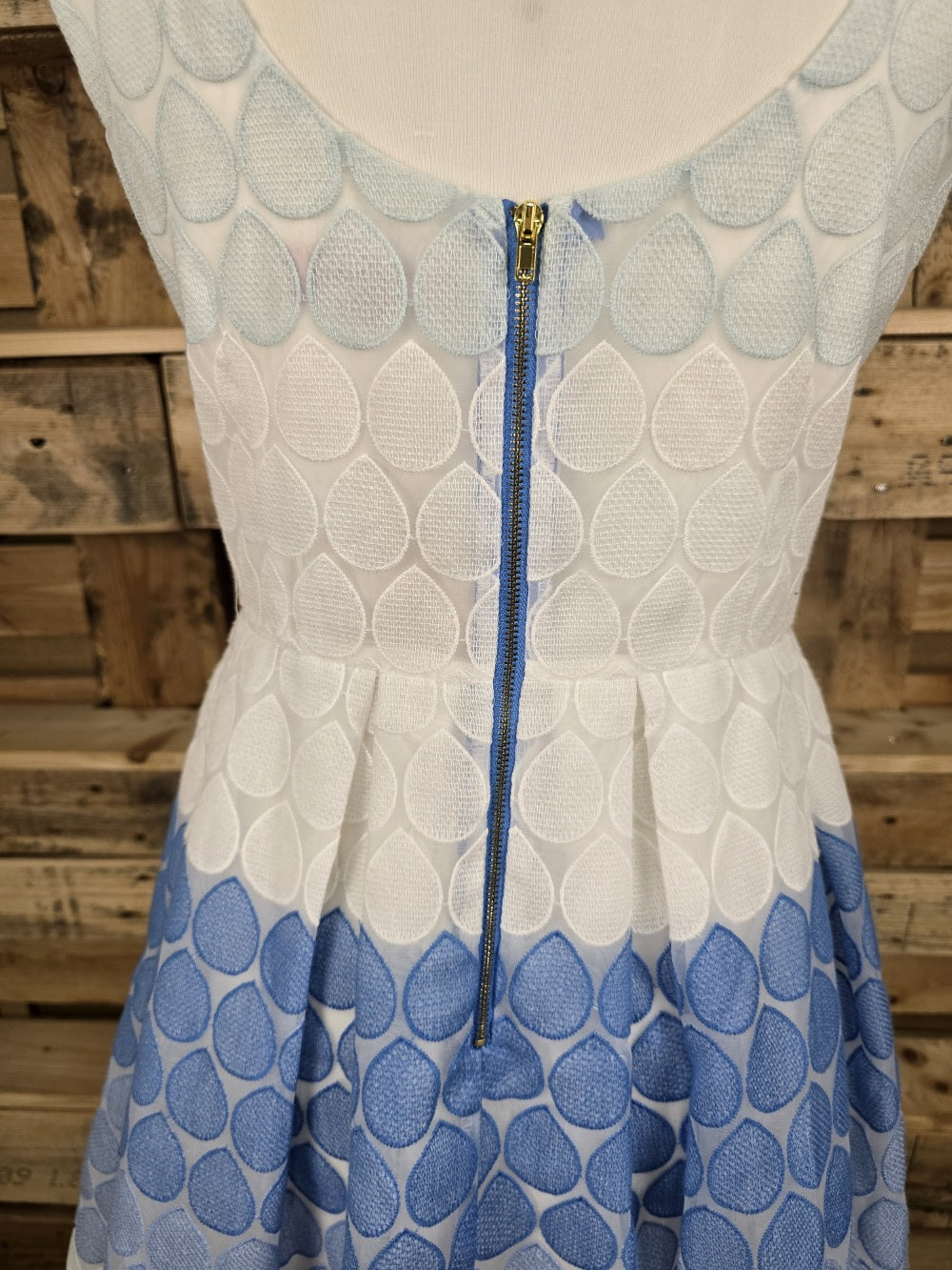 Derhy Cocktailkleid Weiß Hellblau