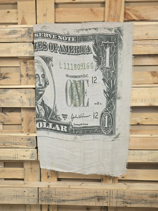 XXL Baumwolltuch mit Dollar-Print aus feiner Baumwolle