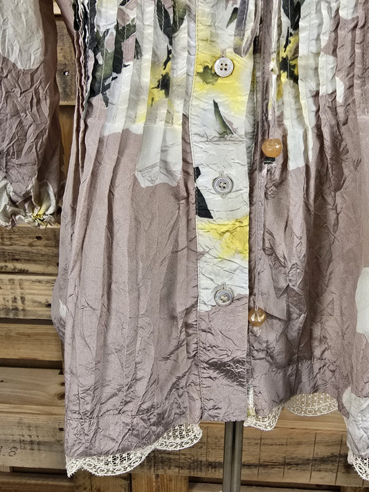 Blumarine Seidenbluse mit Spitzensaum