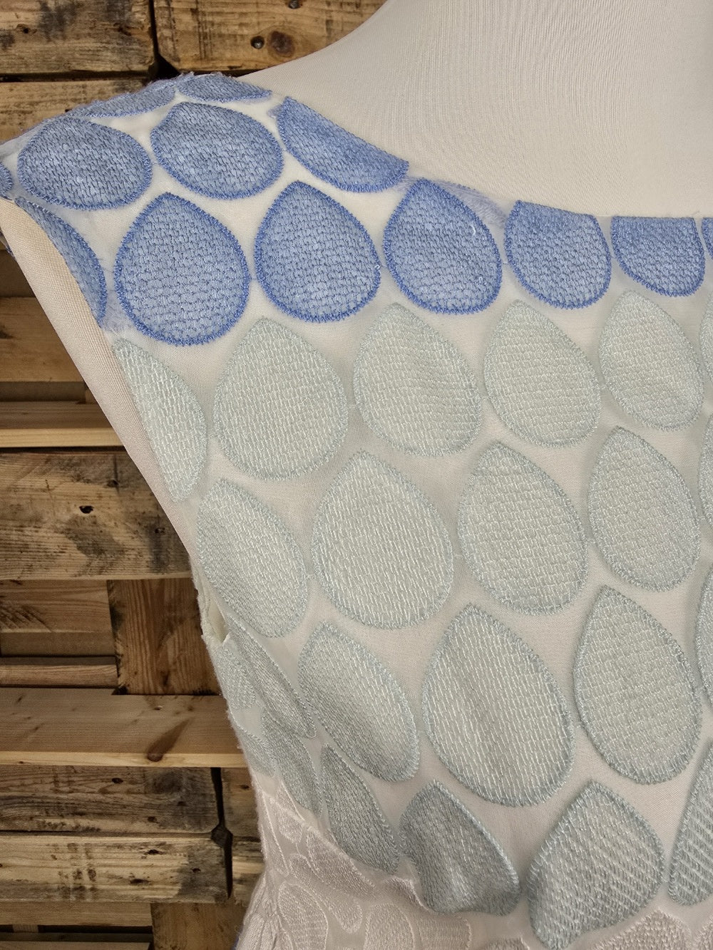 Derhy Cocktailkleid Weiß Hellblau