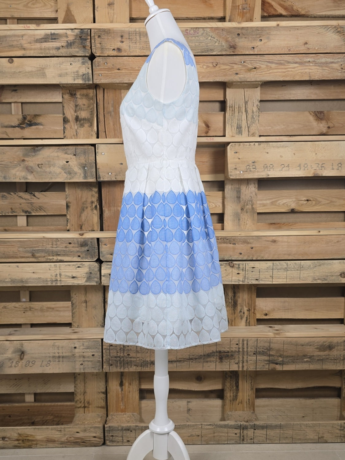 Derhy Cocktailkleid Weiß Hellblau