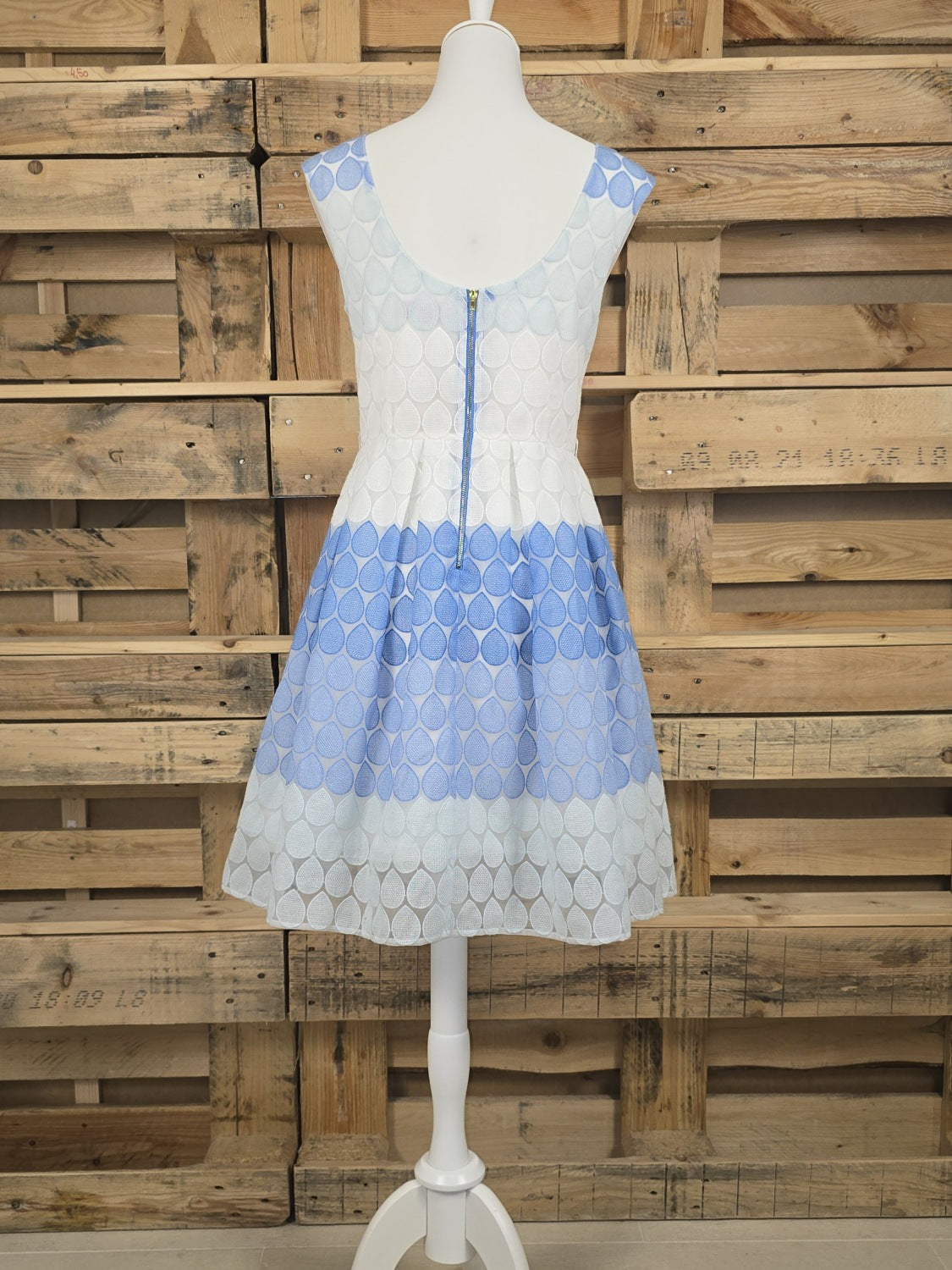 Derhy Cocktailkleid Weiß Hellblau