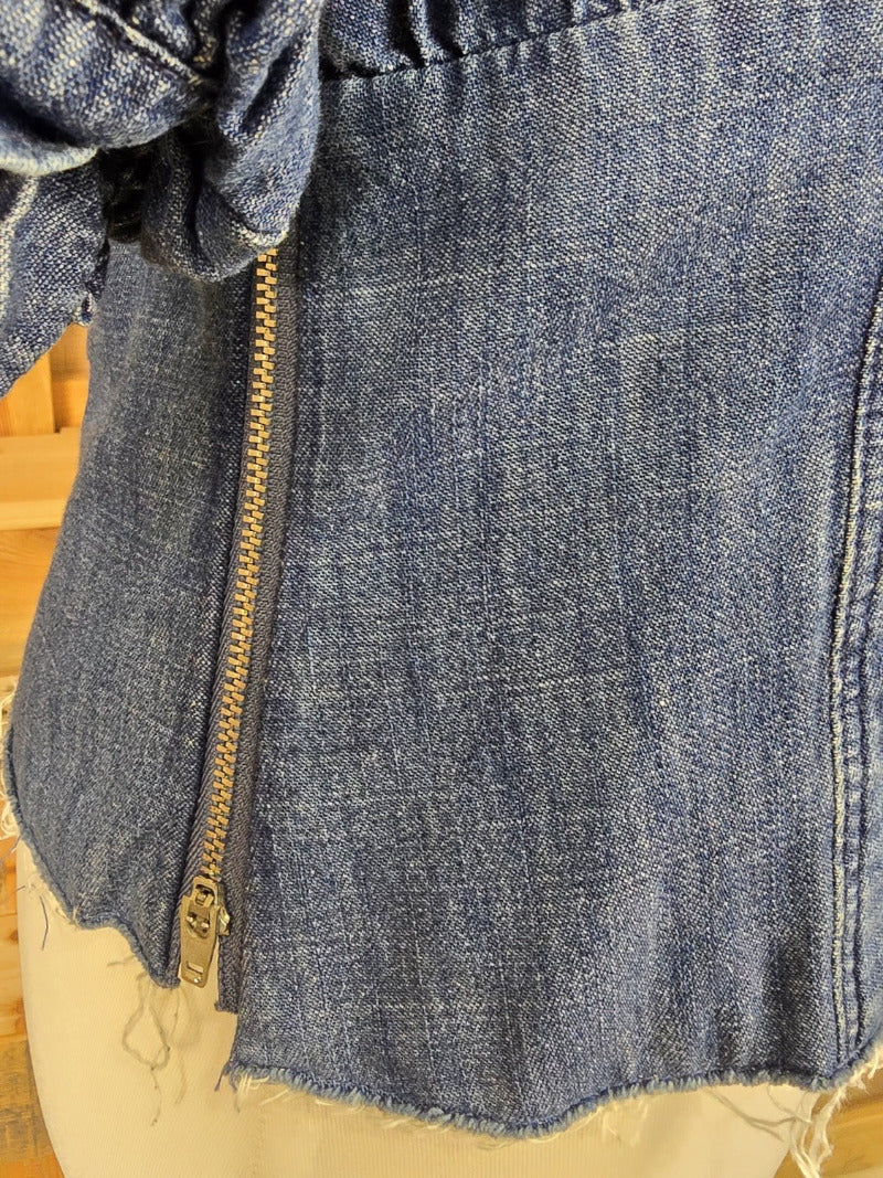 Jeans-Top mit Schnürung
