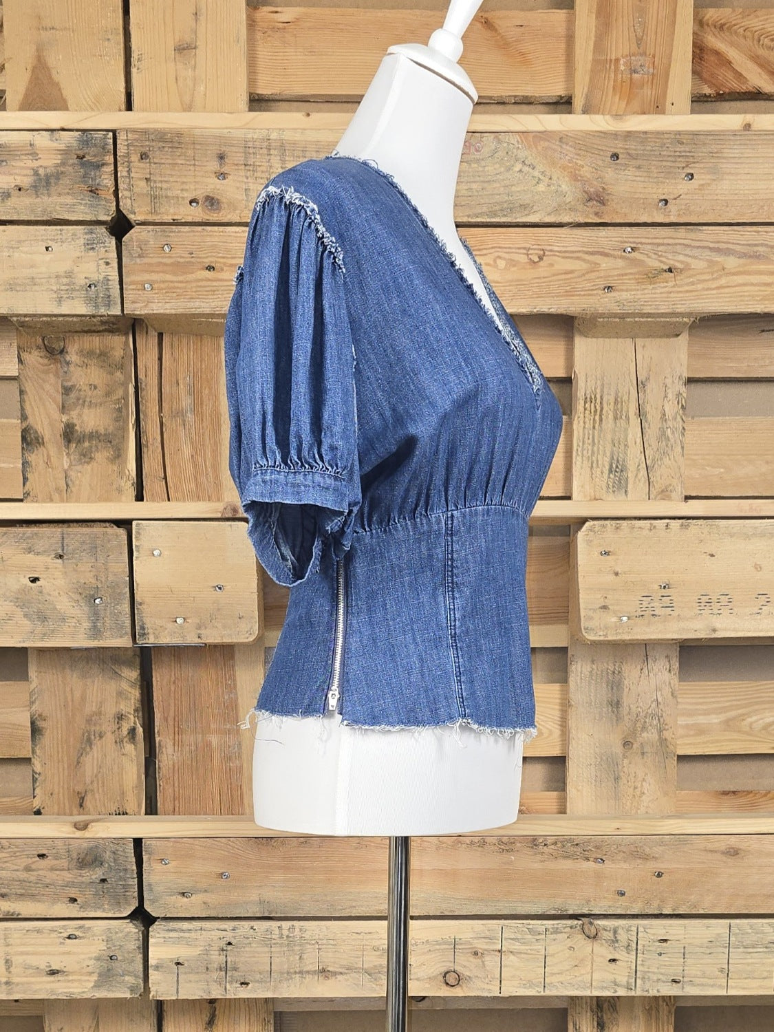 Jeans-Top mit Schnürung