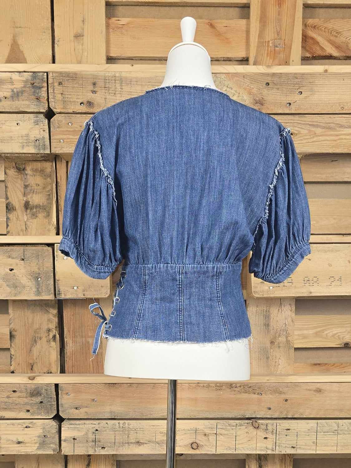 Jeans-Top mit Schnürung