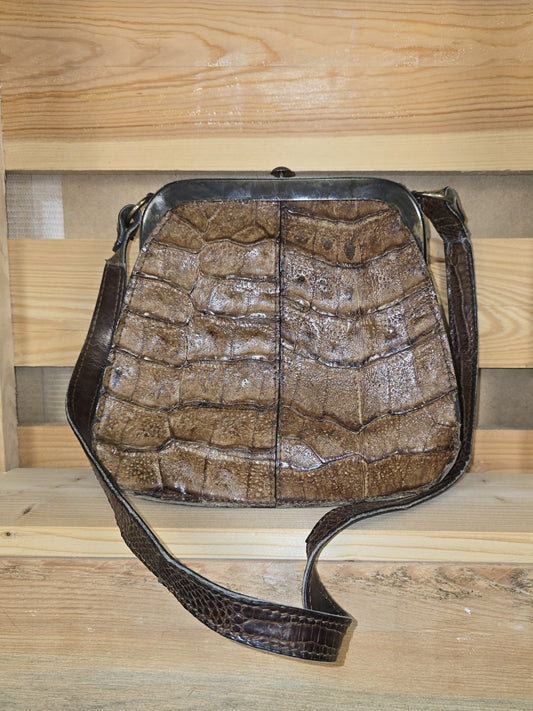 Krokodilledertasche aus den 1940er/1950er Jahren