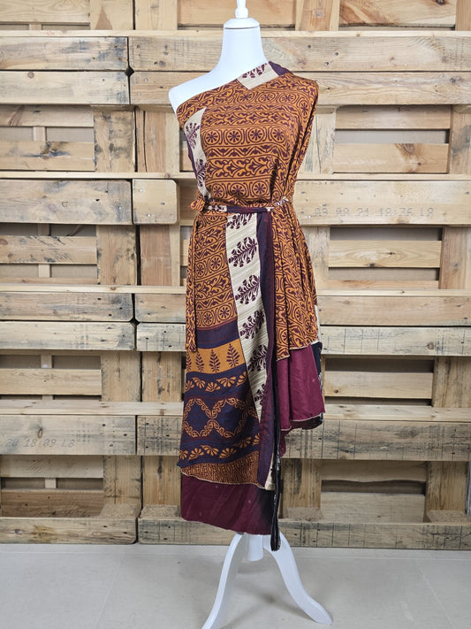 2-in-1 Seiden-Wickelrock & Kleid