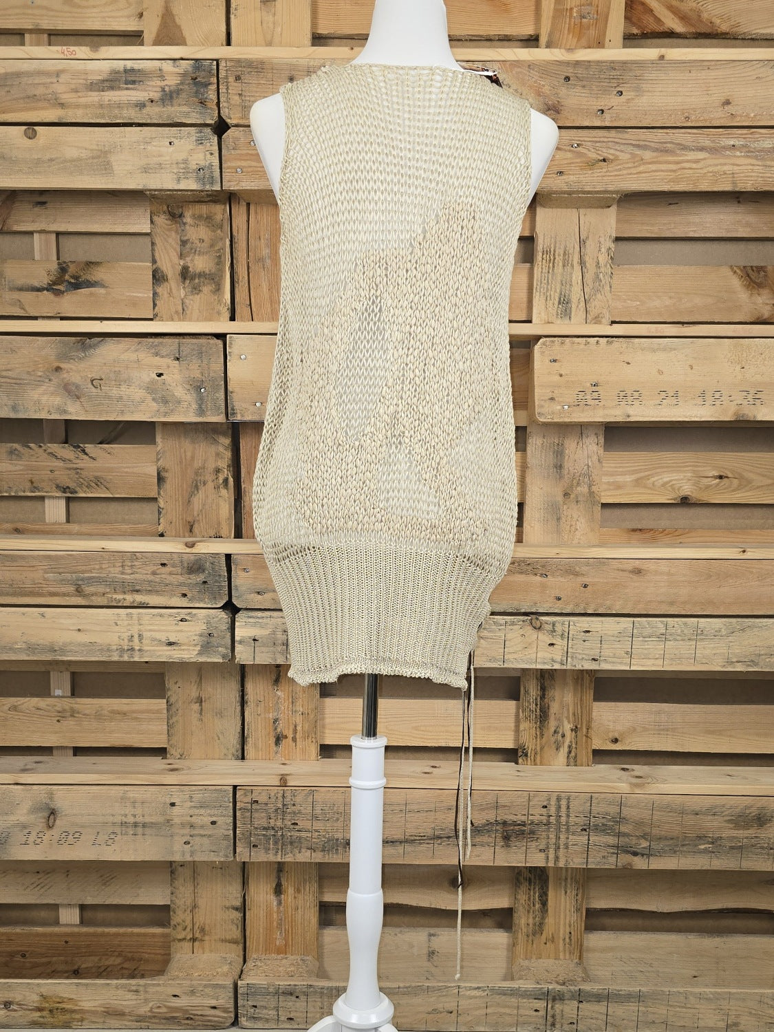 Sommerliches Stricktop mit Lederband
