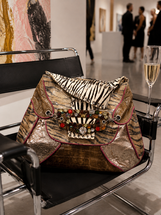 Designertasche mit Zebraoptik